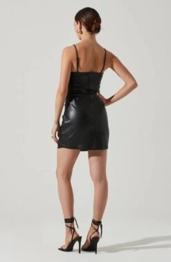 Cynthia Faux Leather Mini Dress -Dresses Sales Store ADR101539 BLACK 4