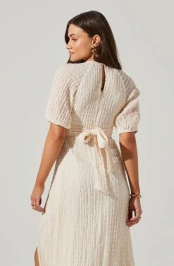 Cross Bust Tie Back Midi Dress -Dresses Sales Store ADR101563 CREAM 4