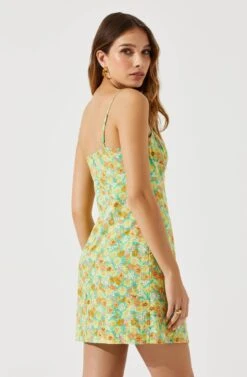 Keyhole Wrap Floral Mini Dress -Dresses Sales Store ADR101709 GREENMULTIFLORAL 6