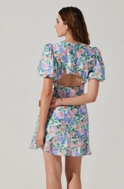 Flutter Sleeve Cutout Floral Mini Dress -Dresses Sales Store ADR101724 WHITEMULTIFLORAL 2