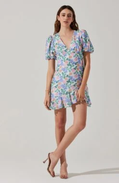 Flutter Sleeve Cutout Floral Mini Dress -Dresses Sales Store ADR101724 WHITEMULTIFLORAL 5