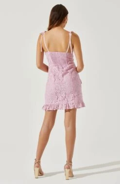 Tie Straps Lace Ruffle Mini Dress -Dresses Sales Store ADR101744 BLUSH 5