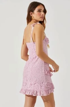 Tie Straps Lace Ruffle Mini Dress -Dresses Sales Store ADR101744 BLUSH 6