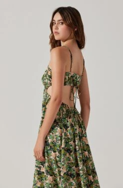 Open Back Floral Midi Dress -Dresses Sales Store ADR101751 GREENORANGEFLORAL 6