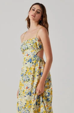Open Back Floral Midi Dress -Dresses Sales Store ADR101751 YELLOWBLUEABSTRACT 4