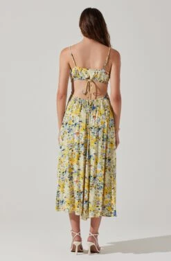 Open Back Floral Midi Dress -Dresses Sales Store ADR101751 YELLOWBLUEABSTRACT 5