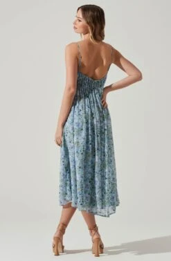 Floral Pleated Midi Dress -Dresses Sales Store ADR101774 BLUEFLORAL 6