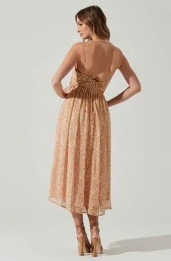 Floral Pleated Midi Dress -Dresses Sales Store ADR101774 YELLOWPINKFLORAL 6