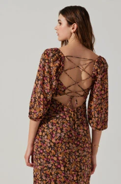 Sweetheart Neck Floral Midi Dress -Dresses Sales Store ADR101846 PINKORANGEDITSY 6