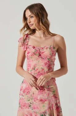 Camelia Floral Midi Dress -Dresses Sales Store ADR101861C PINKGREENFLORAL 3