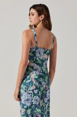 Cutout Ruched Maxi Dress -Dresses Sales Store ADR101913 TEALPURPLEMULTIFL 6