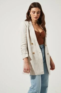 Linen Blazer Dress -Dresses Sales Store ADR95272 NATURAL 3 1db8a8e7 d70b 47d6 91c3 c919aefd48f8