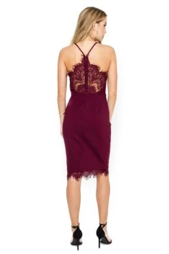 Peeking Lace Bodycon Dress -Dresses Sales Store ALD41836 BURGUNDY 03 33badf0c 1eab 4dd7 9d82 fba5dda12ce4