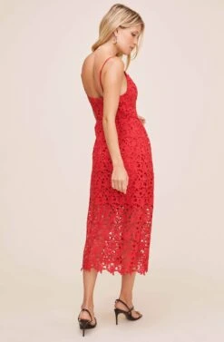 Lace A Line Midi Dress -Dresses Sales Store ALD42049 RED CRIMSON 3 a0b69cf9 7e8e 4083 9da6 762d8369fc2d