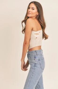 Portia Cutout Halter Top -Dresses Sales Store AMB KWT3220 TAUPE 7