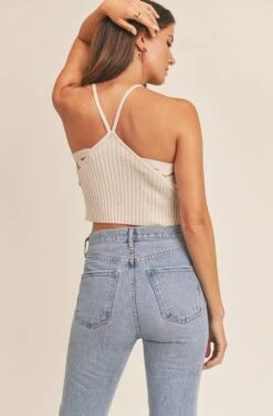 Portia Cutout Halter Top -Dresses Sales Store AMB KWT3220 TAUPE 8