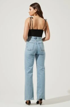 Danbury Ruched Tie Strap Bodysuit -Dresses Sales Store AMB ST6519 3