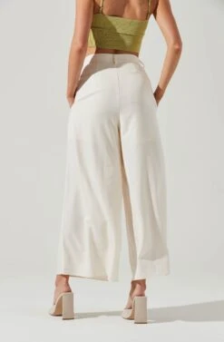 Pleated Front Wide Leg Trouser -Dresses Sales Store AP7224 CREAM5 1213