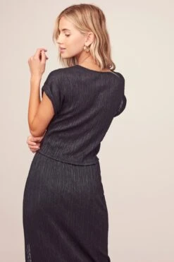 Plisse Midi Skirt -Dresses Sales Store AS9032 BLACK 5 Edit