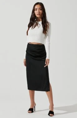 Hi Slit Ruched Skirt