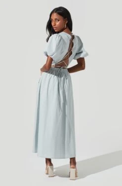 Poplin Midi Skirt -Dresses Sales Store AS9098 DUSTYBLUE 4