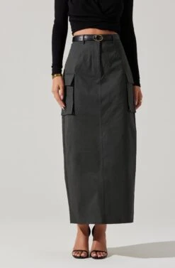 High Rise Cargo Maxi Skirt -Dresses Sales Store AS9163 CHARCOAL 5 227374e4 2934 4999 a635 dc13a7ce205f