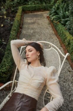 Dalma Ruched Puff Sleeve Top -Dresses Sales Store ASTR FALL22 PT2 1602