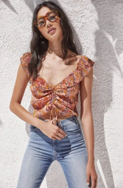 Rue Cinched Tie Front Top -Dresses Sales Store ASTR SPR21 PT2 6457