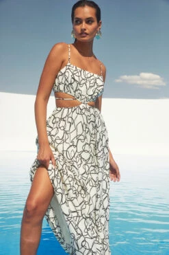 Sanger Abstract Print Cutout Maxi Dress -Dresses Sales Store ASTR SPR22 PT1 1737