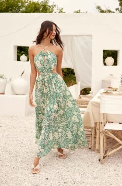 Sivana Halter Neck Floral Maxi Dress -Dresses Sales Store ASTR 06072023 SUMMERTRAVELII 4538