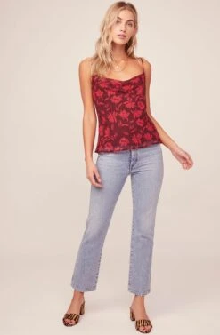 Cowl Drape Floral Cami -Dresses Sales Store AT15687 RED MULTI FLORAL 1A b080966b c261 4dfc 8eb4 d747b97252b6