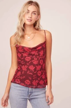 Cowl Drape Floral Cami -Dresses Sales Store AT15687 RED MULTI FLORAL 2AA 6dbdcca2 941e 42d5 82ee 8731d9377f2e