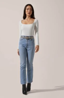 Square Neck Long Sleeve Bodysuit