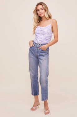 Ruched Floral Cami -Dresses Sales Store AT16159 LAVENDER DAISY 7