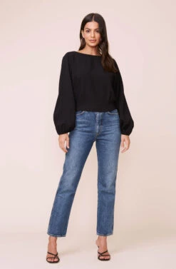 Long Sleeve Dolman Textured Top -Dresses Sales Store AT16177 003 BLACK 6