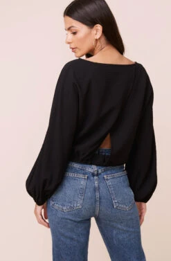 Long Sleeve Dolman Textured Top -Dresses Sales Store AT16177 003 BLACK 8