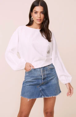 Long Sleeve Dolman Textured Top -Dresses Sales Store AT16177 003 WHITE 4