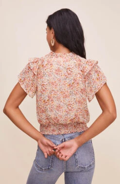 Ruffle Sleeve Top -Dresses Sales Store AT16190 PEACHMAUVEFLORAL 7