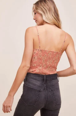 Ruffled Shirred Cami -Dresses Sales Store AT16223 CLAY FLORAL 10