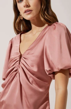 Deep V Balloon Sleeve Top -Dresses Sales Store AT16293 DARKBLUSH 3 4513f062 713d 4074 95b5 61250f08b871