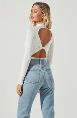 Prue Long Sleeve Back Twist Bodysuit