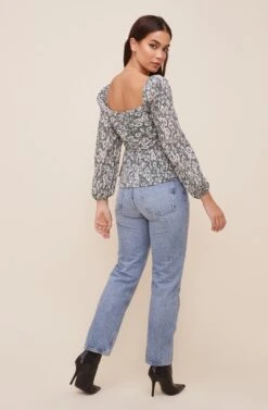 Long Sleeve Sweetheart Top -Dresses Sales Store AT16487 GREENFLORAL 4