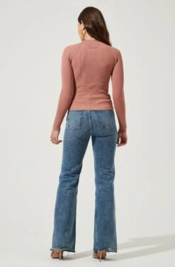 Cut Out Square-Neck Top -Dresses Sales Store AT16556 DARKBLUSH 4