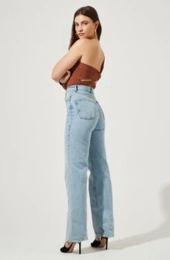 Twist Back One Sleeve Bodysuit -Dresses Sales Store AT16750 BROWN 3