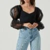 Organza Sleeve Bodysuit