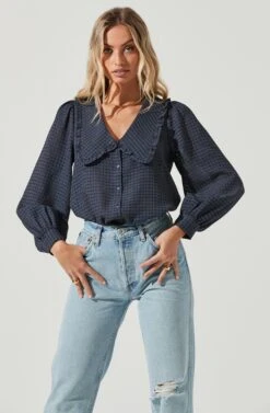 Long Sleeve Oversize Collar Shirt