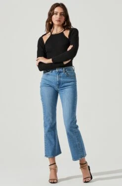 Cropped Shrug Halter Cami Set -Dresses Sales Store AT16965 BLACK 2