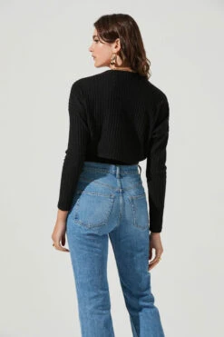 Cropped Shrug Halter Cami Set -Dresses Sales Store AT16965 BLACK 5 2