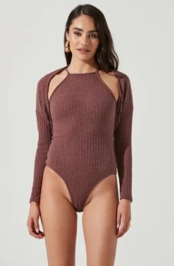 Cropped Shrug Halter Cami Set -Dresses Sales Store AT16965 DUSTYMAUVE 6