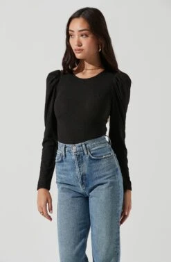 Multi Back Cutout Bodysuit -Dresses Sales Store AT17094 BLACK 1366